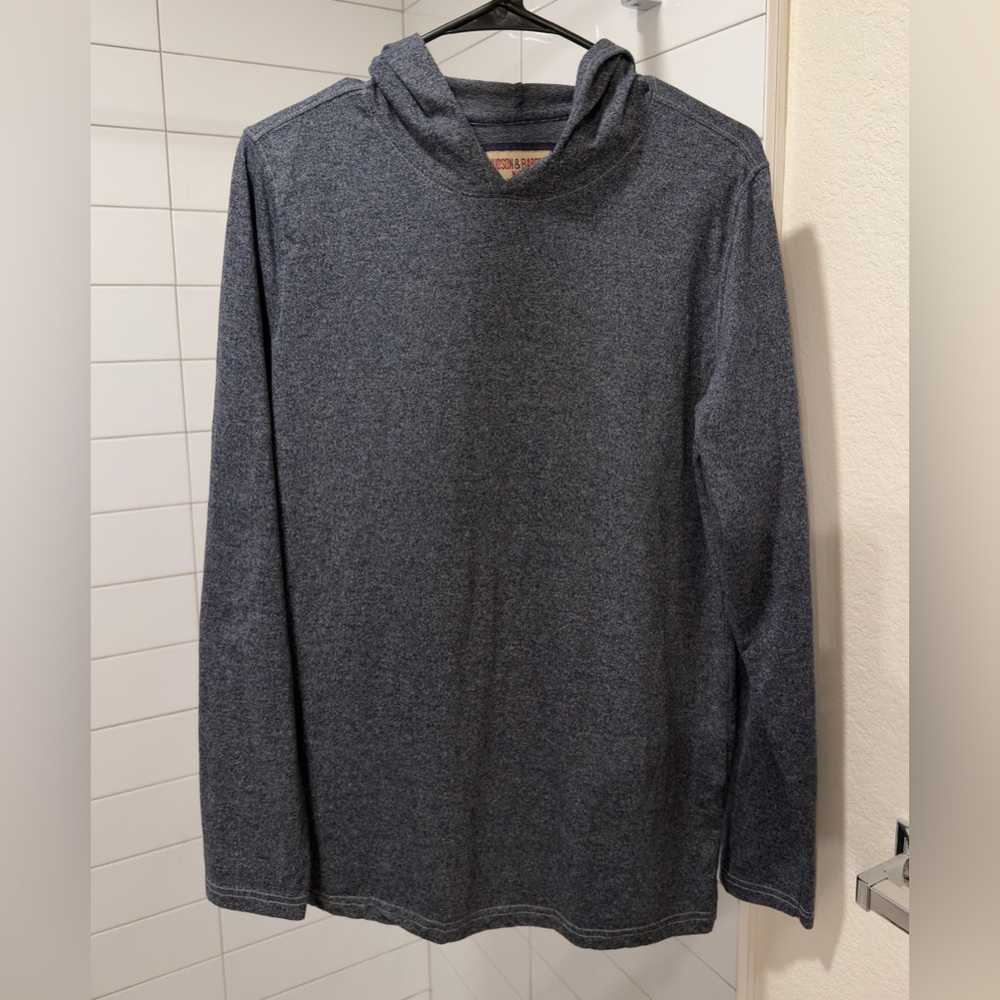 Hudson & Barrow • Navy-Blue Hooded Henley • Men’s Size Medium